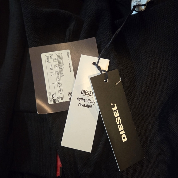 DIESEL Men's Jacket NWT L UMLT MAXX Red and Black Zip Up Casual Sweatshirt - Picture 11 of 12